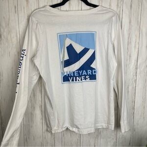 Vineyard Vines white and blue 1998 long sleeve shirt